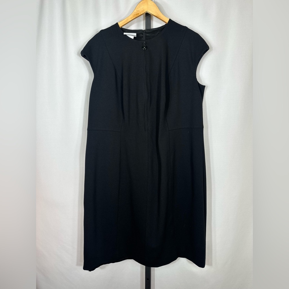 Akris Punto Cap-Sleeve Zip-Front Seamed Dress Black Women’s US Size 16 - Picture 6 of 12